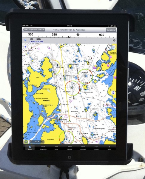 iPad med iNavX ombord
